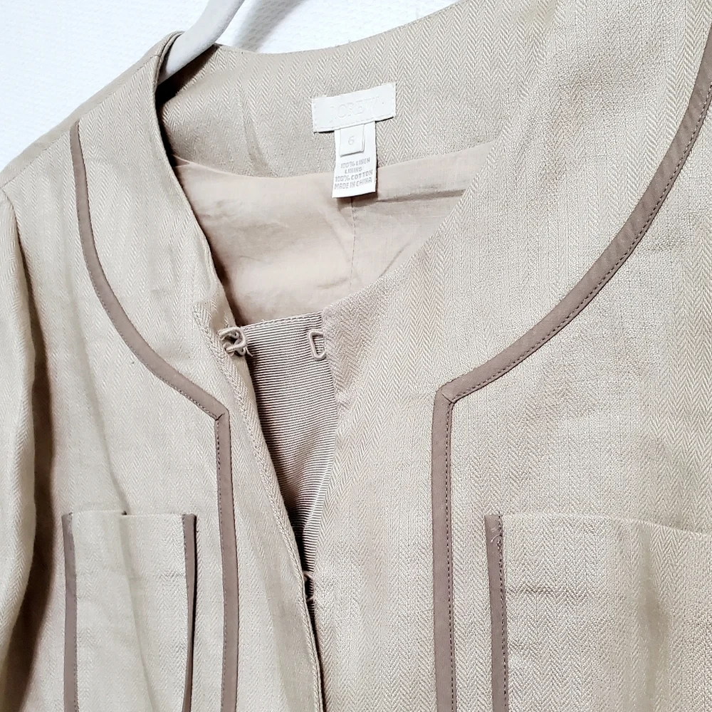 J. Crew Linen Short Bolero Blazer Size 6